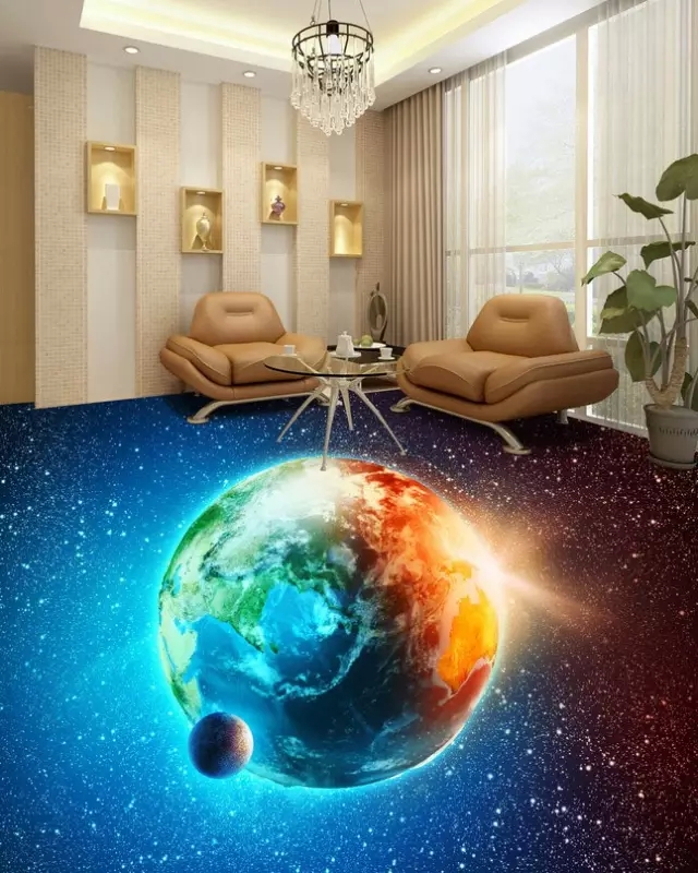 3D藝術地坪漆施工工藝效果展示！